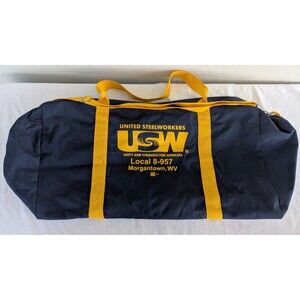 United Steelworkers Union Duffel Canvas Coated Navy Bag Local 8-957, Extra Large